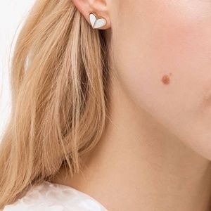 SOLD - NWT Kate Spade Heritage Heart Studs Earrings White